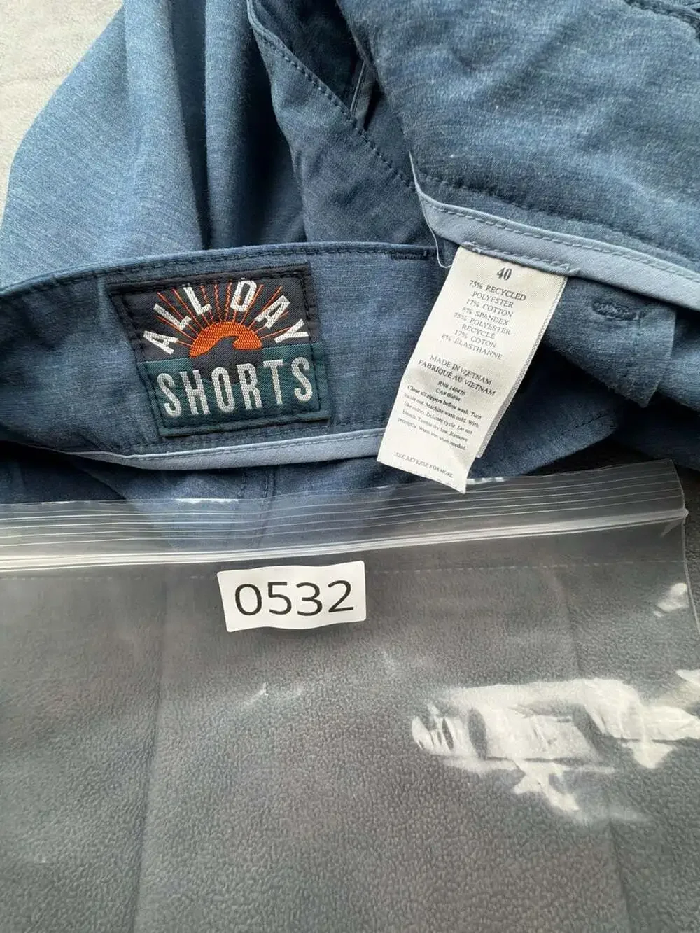 Faherty Men's All Day Shorts, Blue Heathered Drawstring Hybrid Chino